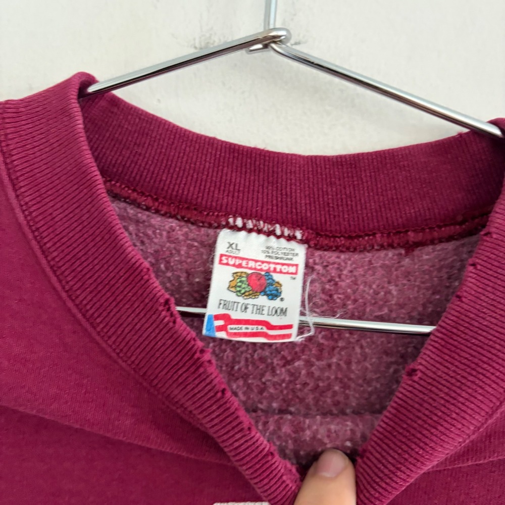 Vintage Fruit of the Loom SMSU Soccer Sweatshirt XL Burgundy USA Made - Picture 2 of 5